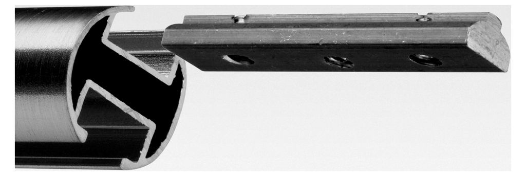 Profilverbinder 50 mm aus Metall zur Verbindung von Gardinenstangen und Innenlaufsystemen
