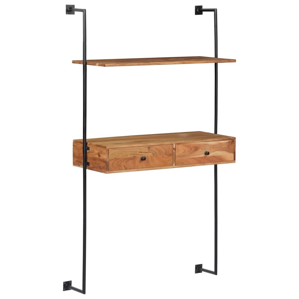 The Living Store Wandschreibtisch 90 x 40 x 170 cm Massivholz Akazie