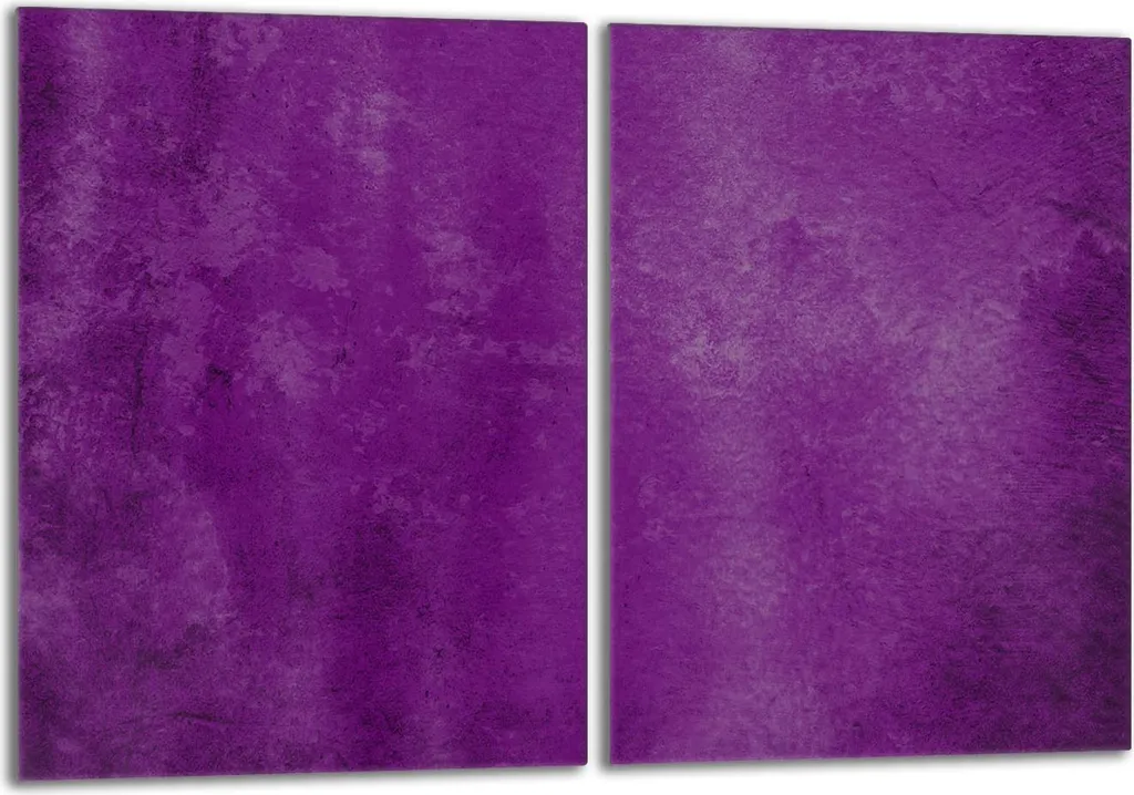 Set di piastre di copertura per fornelli 2x40x52 cm copertura per piano cottura in ceramica alzatina in vetro, viola ardesia
