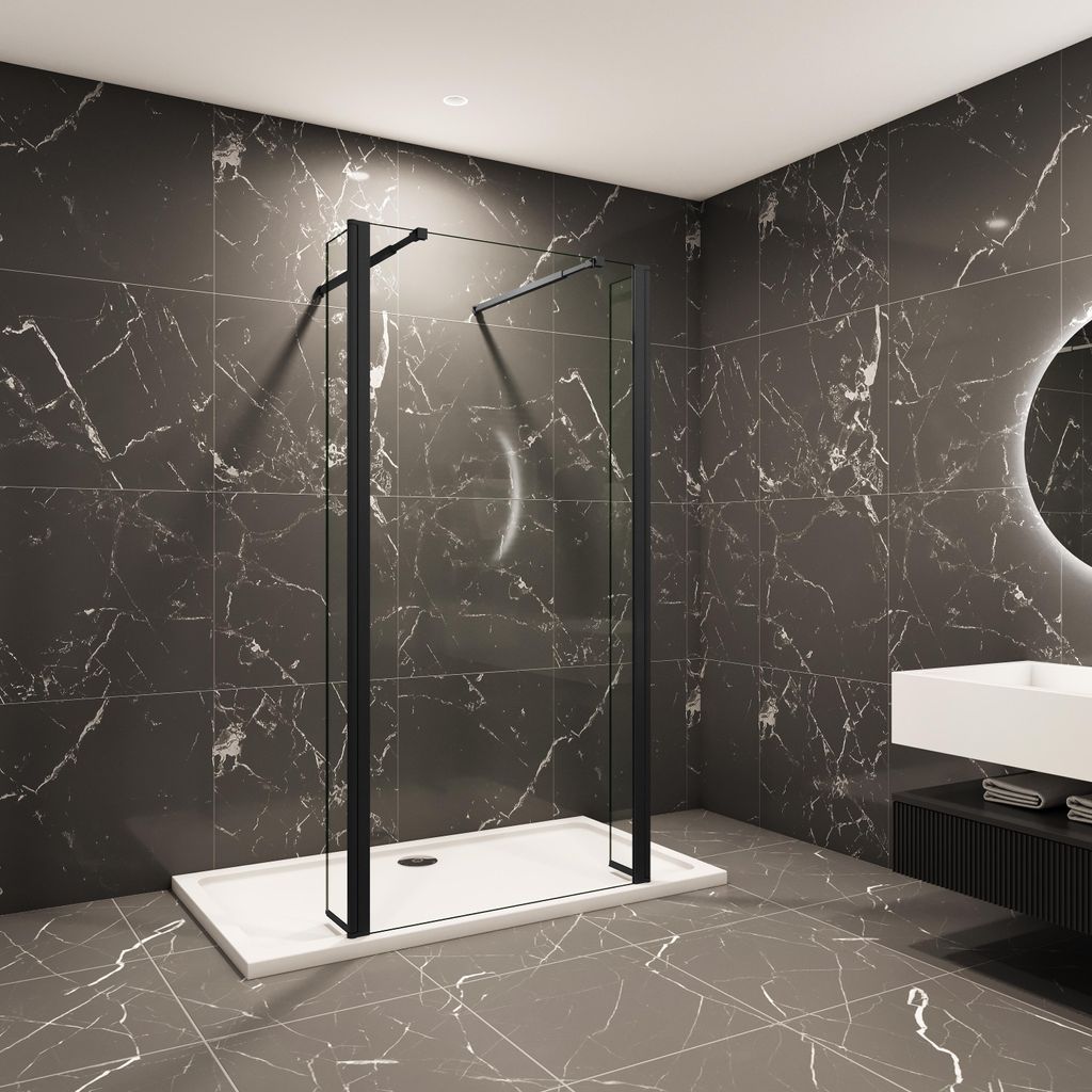 40x200cm Walk in Duschwand Panel Seitenwand Dussche 8mm NANO Glas 30cm Wasserschutzglas
