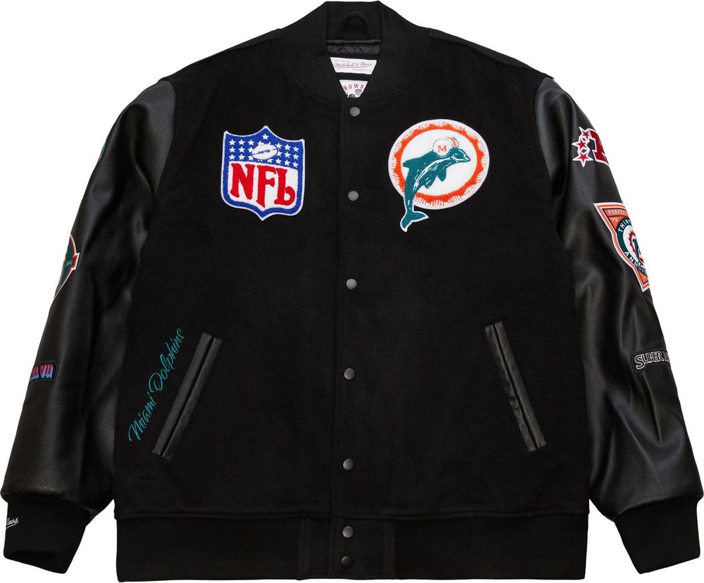 Mitchell & Ness Varsity Jacke BLACKOUT Miami Dolphins - M