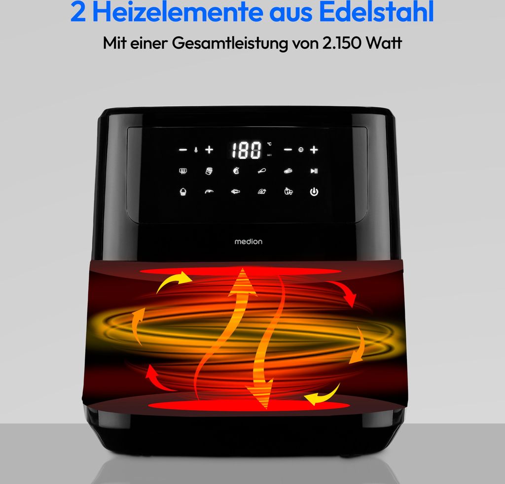 Bilan Medion P10 XL : Friteuse sans huile 9-en-1 avec double résistance