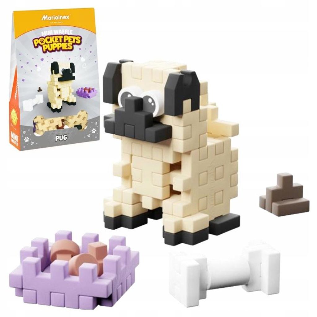 Marioinex Mini Waffel Tasche Haustiere Welpen Weiche Blöcke Hündchen 3+