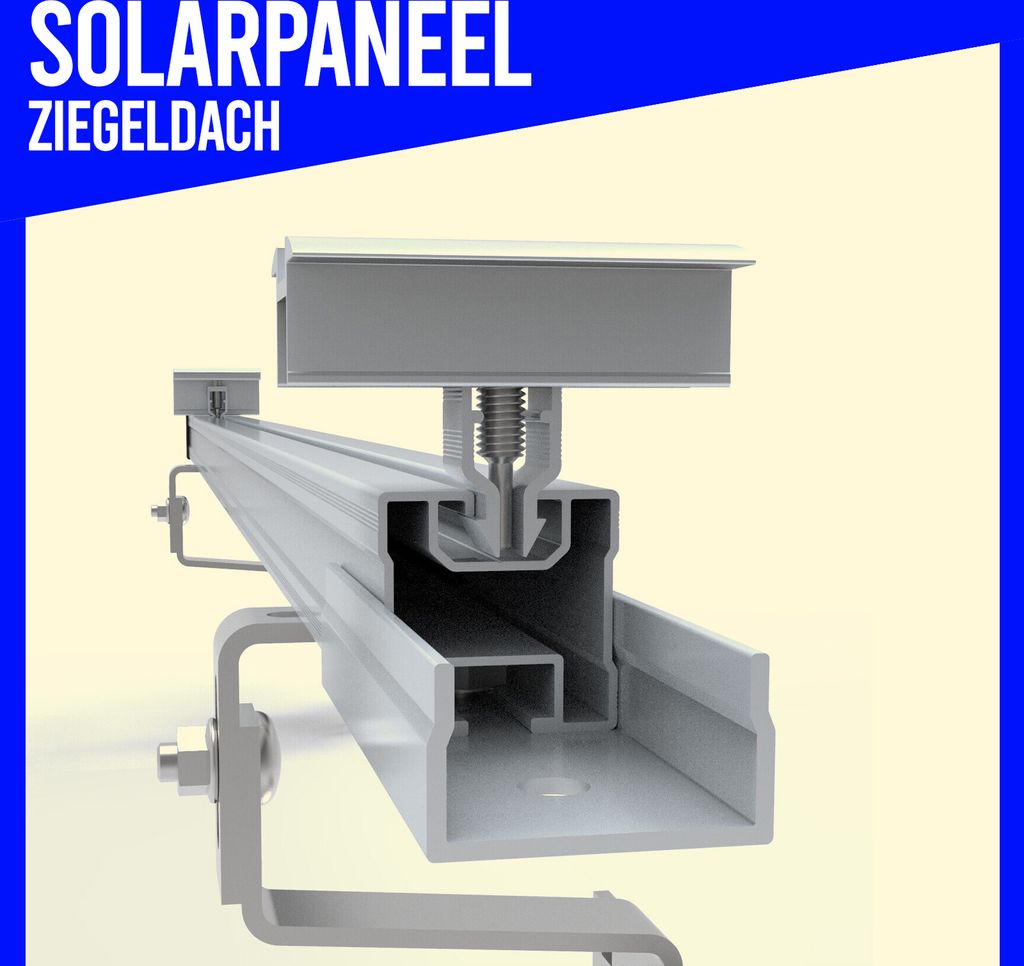 Photovoltaik Solarpanel Halterung 2x Montage Set Ziegeldach Produktbild 3