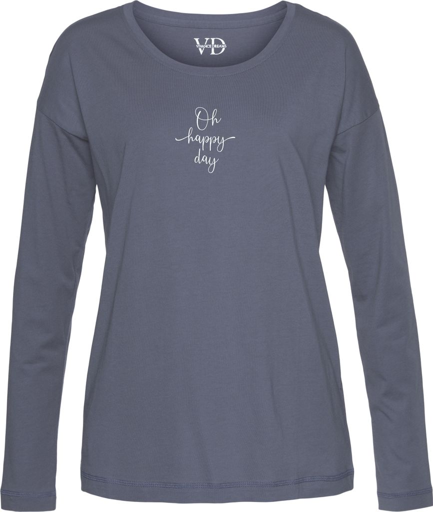 Vivance Dreams Pyjamaoberteil dunkelblau Größe 36/38