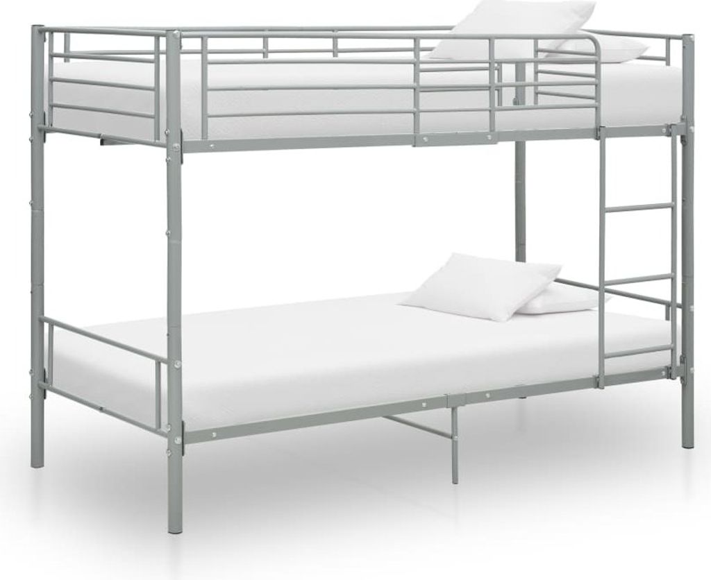 Etagenbett Grau Metall 90×200 cm
