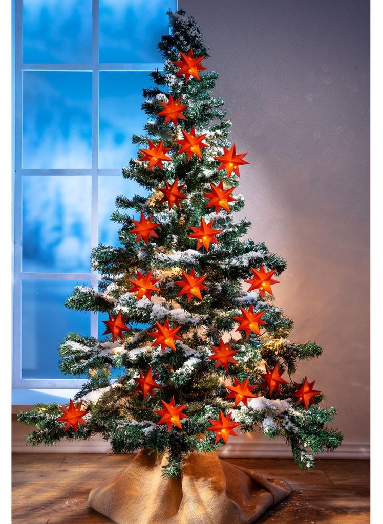 LED-Lichterkette Sterne rot 1,35m Weihnachtsdeko Produktbild 