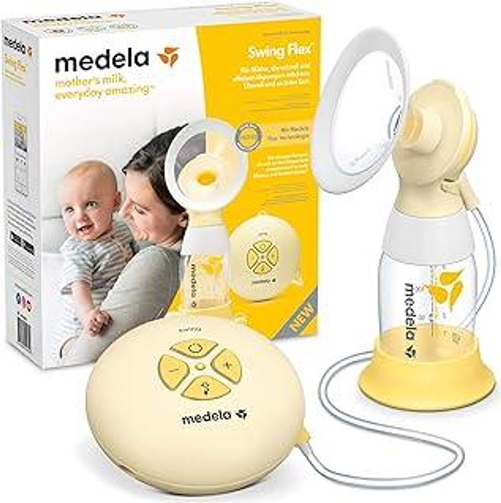 Medela Swing Flex elektrische Milchpumpe – Kompaktes Design – Mit PersonalFit Flex Brusthauben und Medela 2-Phasen-Expression-Technologie