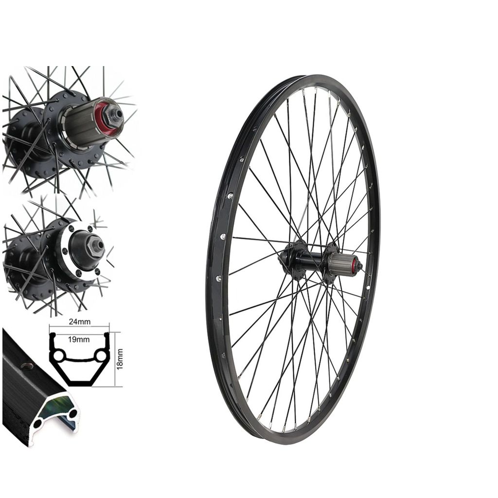 Bärwinkels Hinterrad 26 Zoll Disc MTB schwarz 8,-9,-10 fach Produktbild 