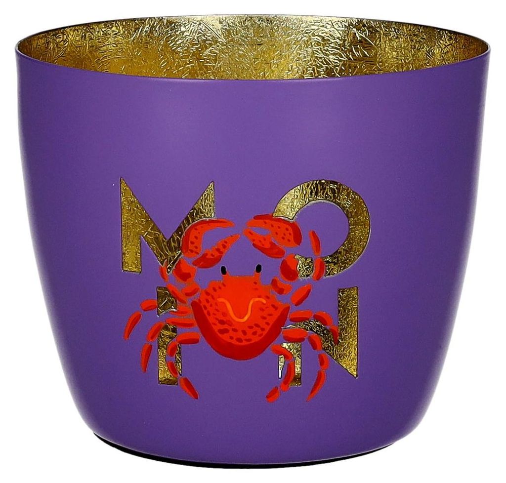 Gift Company Madras Windlicht M Moin/Hummer lila/gold 8,5cm Produktbild 