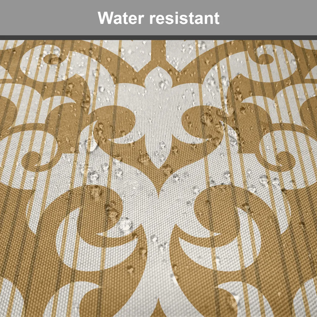 ABAKUHAUS Rivestimento in damasco per sedie da sala da pranzo, motivo astratto pastello Flourish, cuscino decorativo impermeabile con cinturini per sedie da cucina, 40 cm x 40 cm, confezione da 4, color crema caramello chiaro - 4