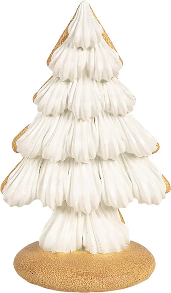 Sapin de Noël Design en Polyrésine Beige 21cm - Finition Artisanale