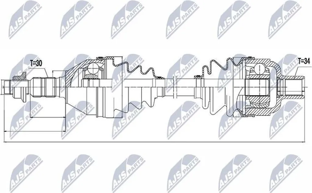 Arbre d'entraînement robuste NTY NPW-PL-032 compatible Insignia