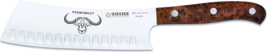 Giesser Messer PremiumCut Santoku Yobocho No 1 Thujaholz Tree of life Thuja Kullenschliff scharf 16cm