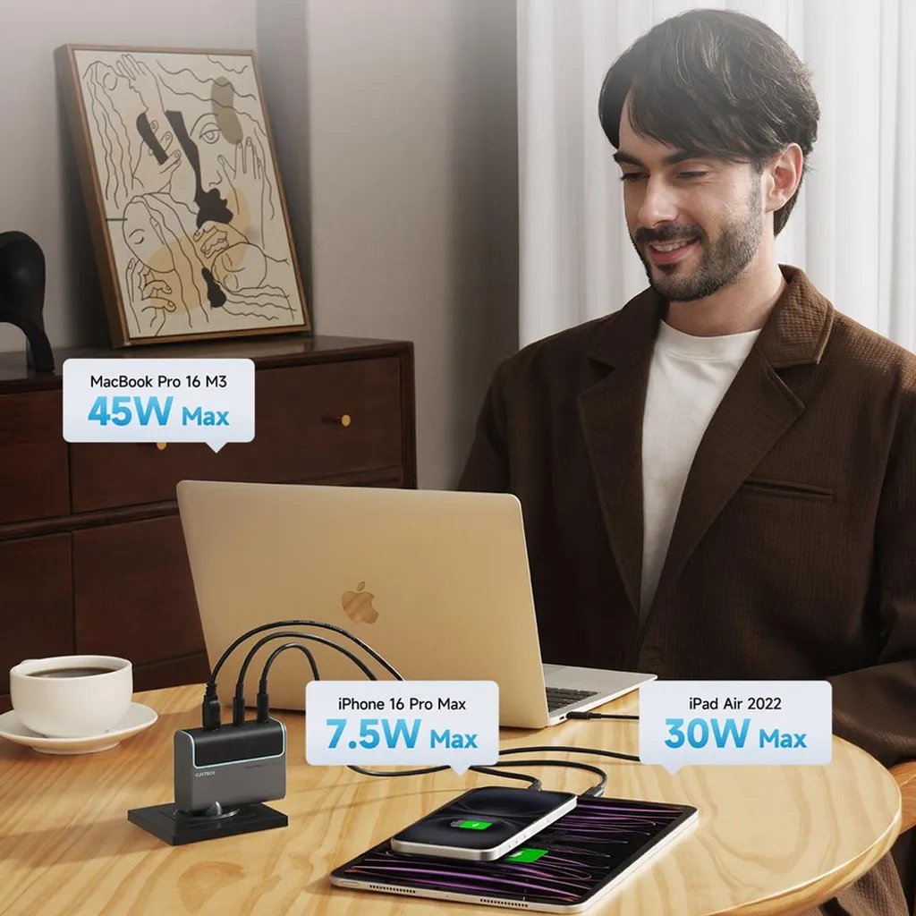 Chargeur Rapide 100W pour Télétravail : Cuktech GaN CUKAD1003EUG USB-C - 5