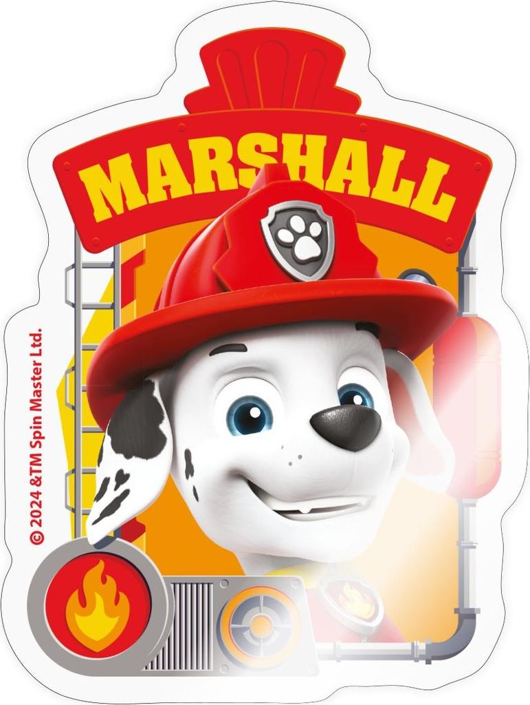 Spreadshirt Paw Patrol Marshall Charakterdesign Sticker Aufkleber, 10 x 10 cm, Transparent glänzend