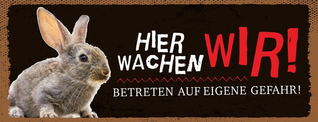 vianmo Blechschild 10x27 cm Hier wachen wir Kaninchen