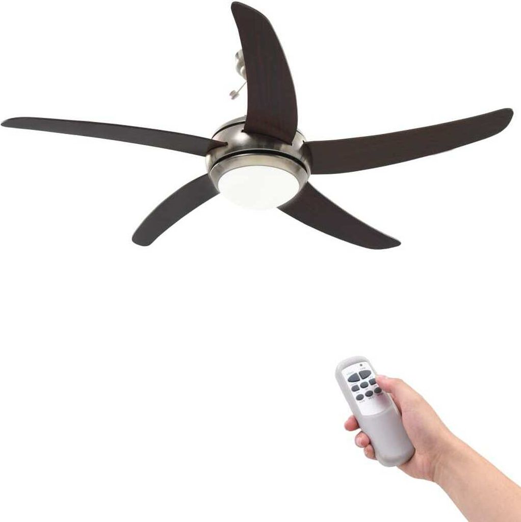vidaXL Dekorativer Deckenventilator mit Licht 128 cm Braun Produktbild 