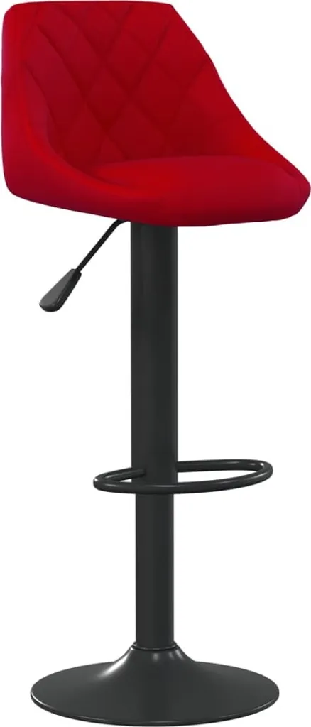 Sgabello da Bar in Velluto Rosso Vino: Seduta Vintage Design Elegante - 1