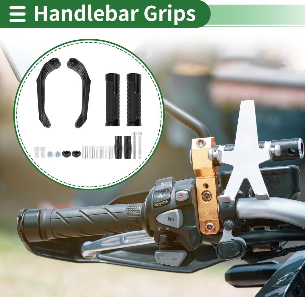 7/8" 22mm 15/16" 24mm Motorrad Lenkergriffe Abdeckung Set Rutschfeste Aluminiumlegierung Gummi Lenkergriffe Schwarz 1 Satz Schottenmuster