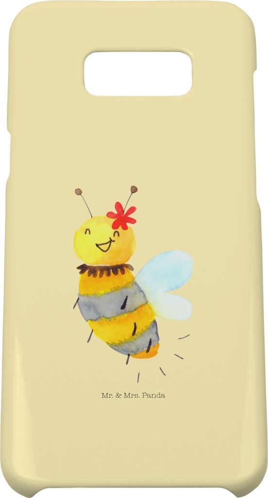 Mr. & Mrs. Panda Samsung Galaxy S8 plus Handyhülle Biene Blume - Gelb Pastell - Geschenk, Handy Case, Hülle, Cover, Hummel