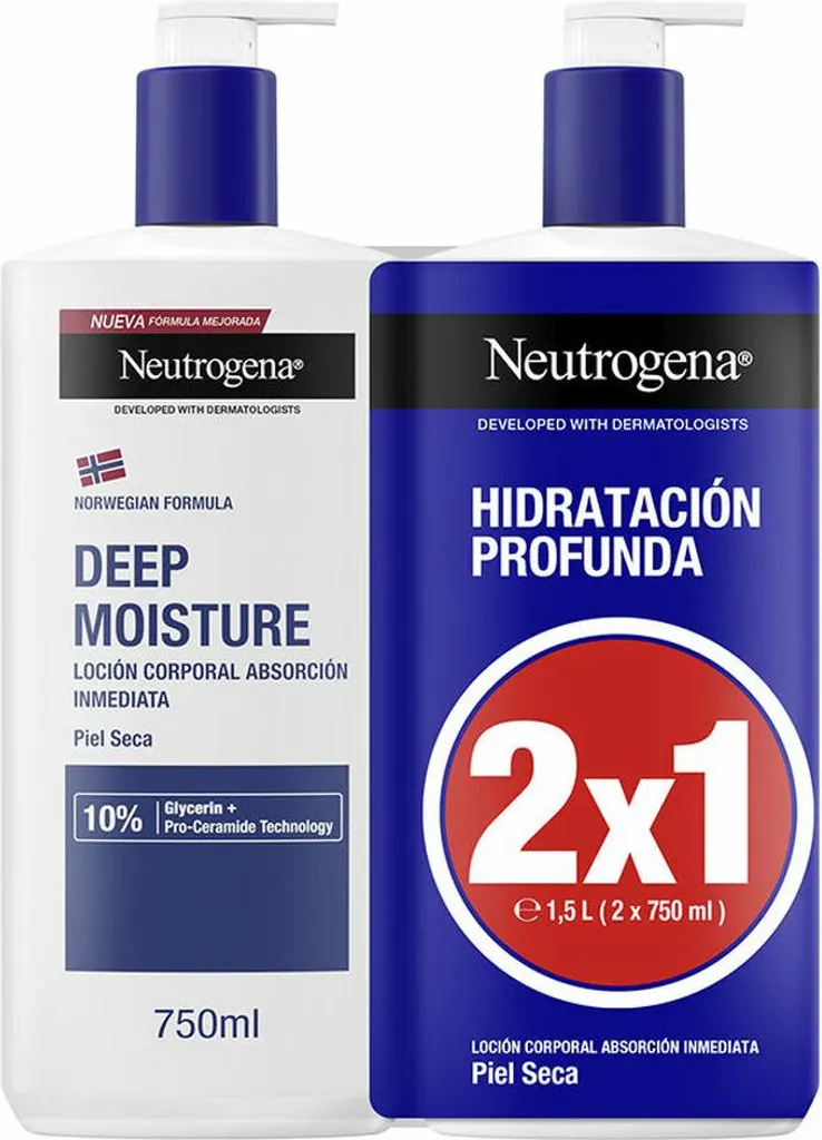 Pelle di Seta con Neutrogena 2x750ml Lozione Idratante Corpo