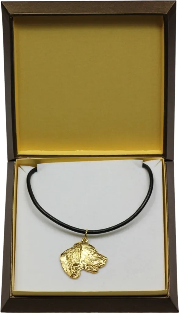 Pendentif Setter Anglais plaqué or Art-Dog, bijou original et coffret pro