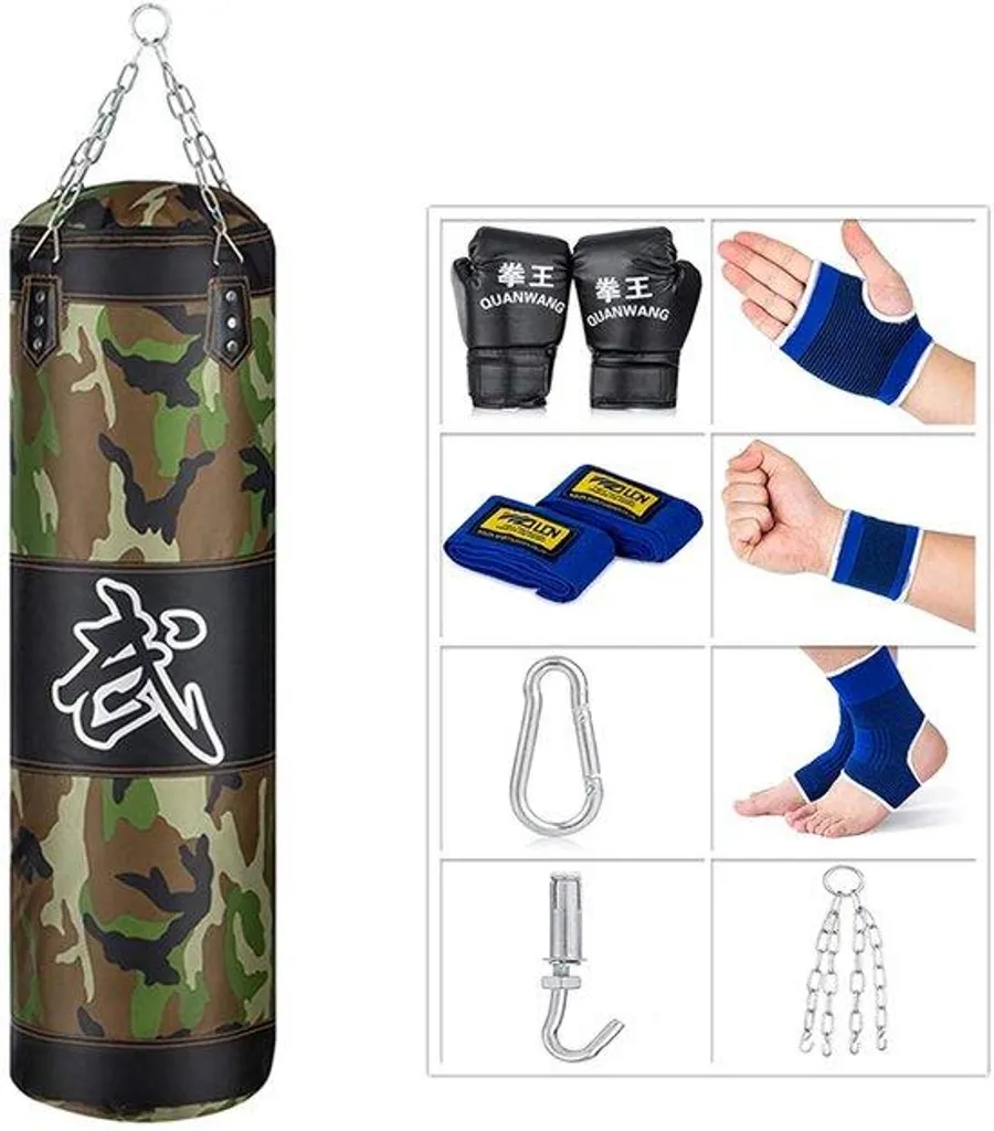 Sac de boxe à suspendre vide pour la maison 100cm en cuir synthétique noir
