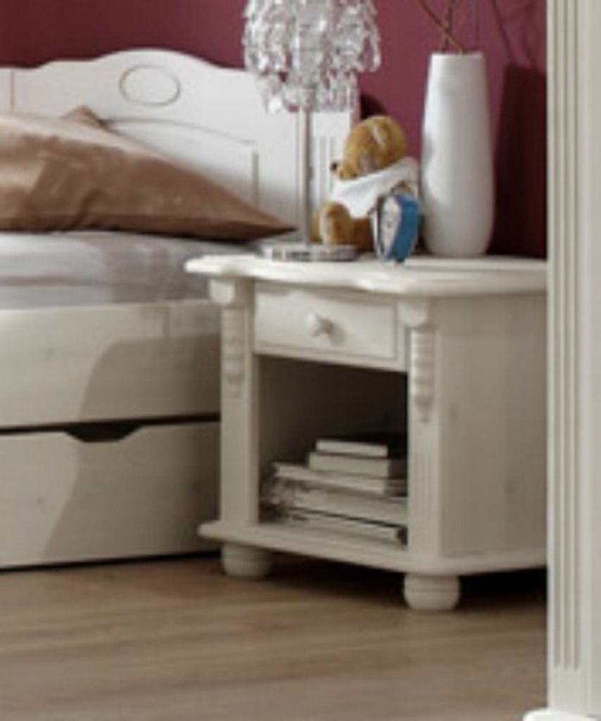 Nachtkommode Nachtschrank Nachtkasten Bettkommode Landhaus Kiefer massiv, Farbe:Gebeizt/Geölt