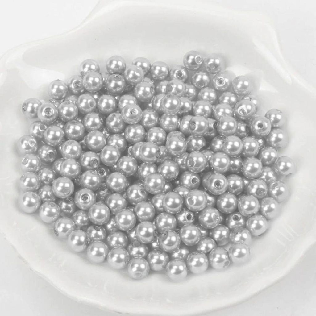 Perles de cire env. 100 pièces, 8mm, argent clair Image du produit 