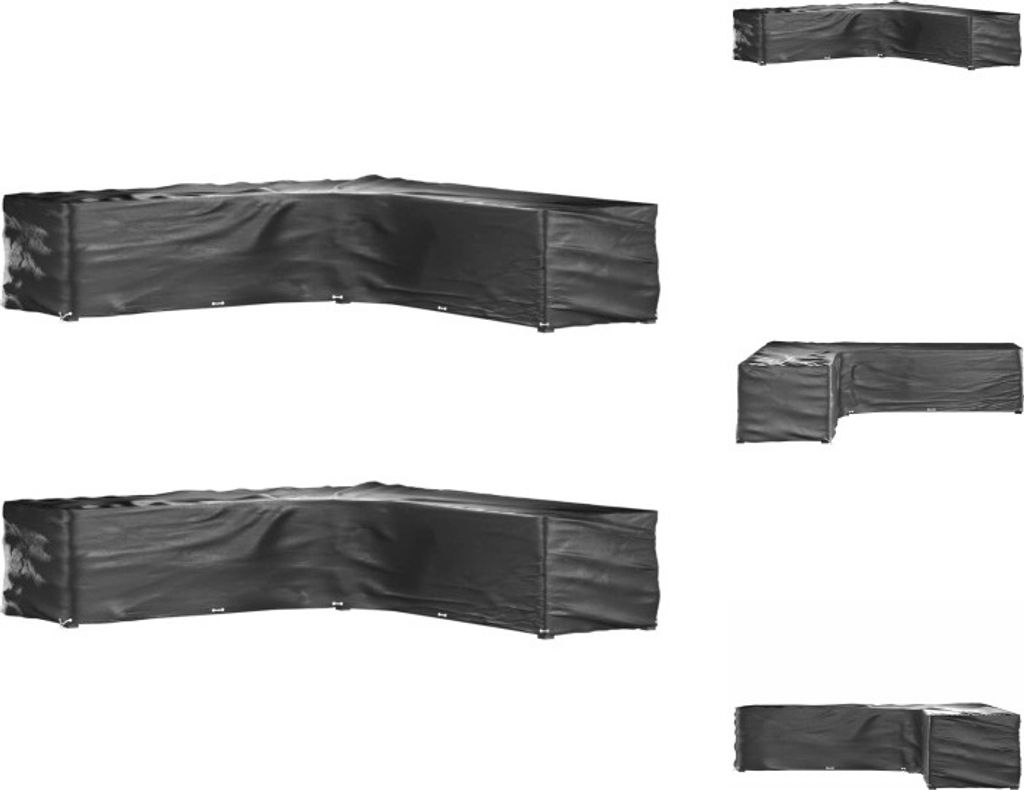 vidaXL Gartenmöbel-Abdeckungen in L-Form 2 Stk. 20 Ösen 300x300x70 cm - Gartenmöbel-Schutzhüllen