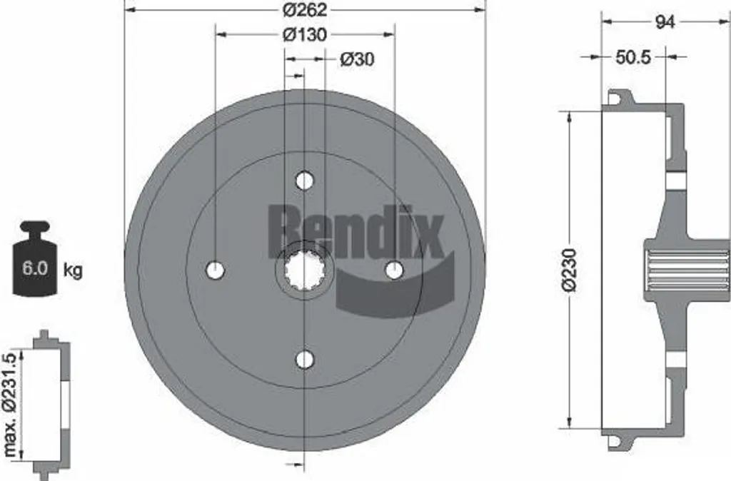 Tambour de Frein Arrière BDM1001 pour Coccinelle Kaefer - Qualité OE