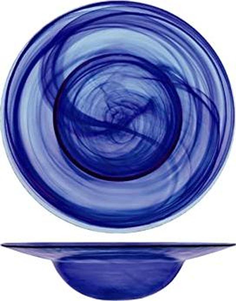 H&H 7629329 Alabaster Pastateller, Glas, Kobalt, 29 cm, Glas