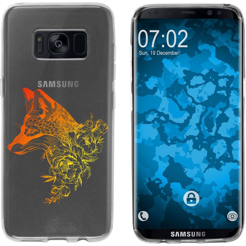 PhoneNatic Case kompatibel mit Samsung Galaxy S8 Silikon-Hülle Floral Fuchs M1-2