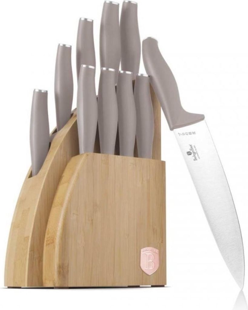 Berlinger Haus Messer Set BH-3122 im Bambusblock Taupe 10-teilig