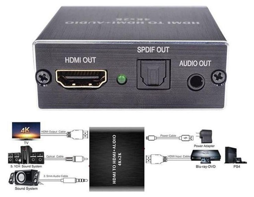 Stereo audio extraktor kompatibilní s HDMI, optický Obrázek produktu 