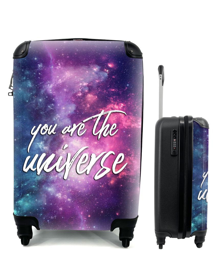 MuchoWow Koffer Handgepäck Trolley Rollkoffer Kleine Reisekoffer mit 4 Rollen - Zitat - Weltraum - Sterne - Jungen - Mädchen - Kinder - Cabin S...