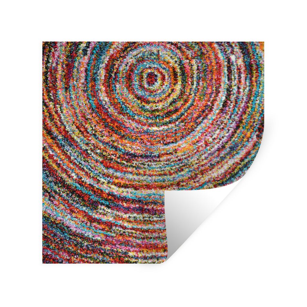 MuchoWow Wandtattoo Wandsticker Wandaufkleber Kreis - Farben - Teppichboden 100x100 cm Selbstklebend und Repositionierbar - Wierderverwendbar - S...