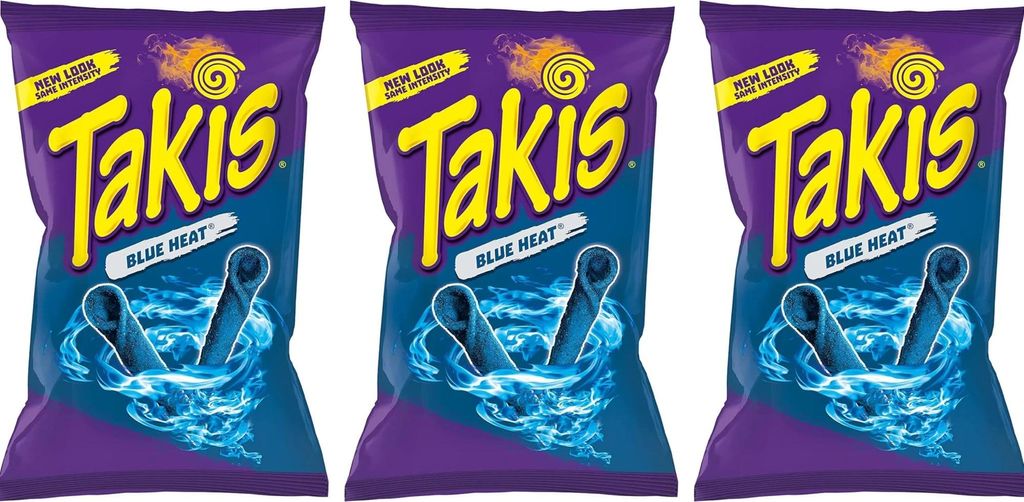3x Takis Blue Heat Tortilla Chips | 100g | Blue Hot Chili Produktbild 