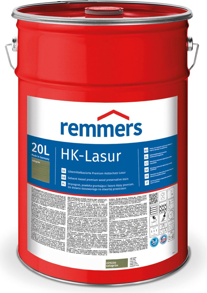 Remmers HK-Lasur 3in1 salzgrün (RC-965) 20 l, Holzlasur aussen