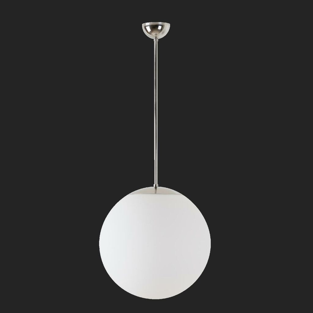 OSMONT ADR68316 ADRIA P3 Hängeleuchte aus Glas, Edelstahl poliert / weiß, Schutzart IP40, 3000 K, 27 W LED-Notbeleuchtung, kombiniert, 1 Stunde
