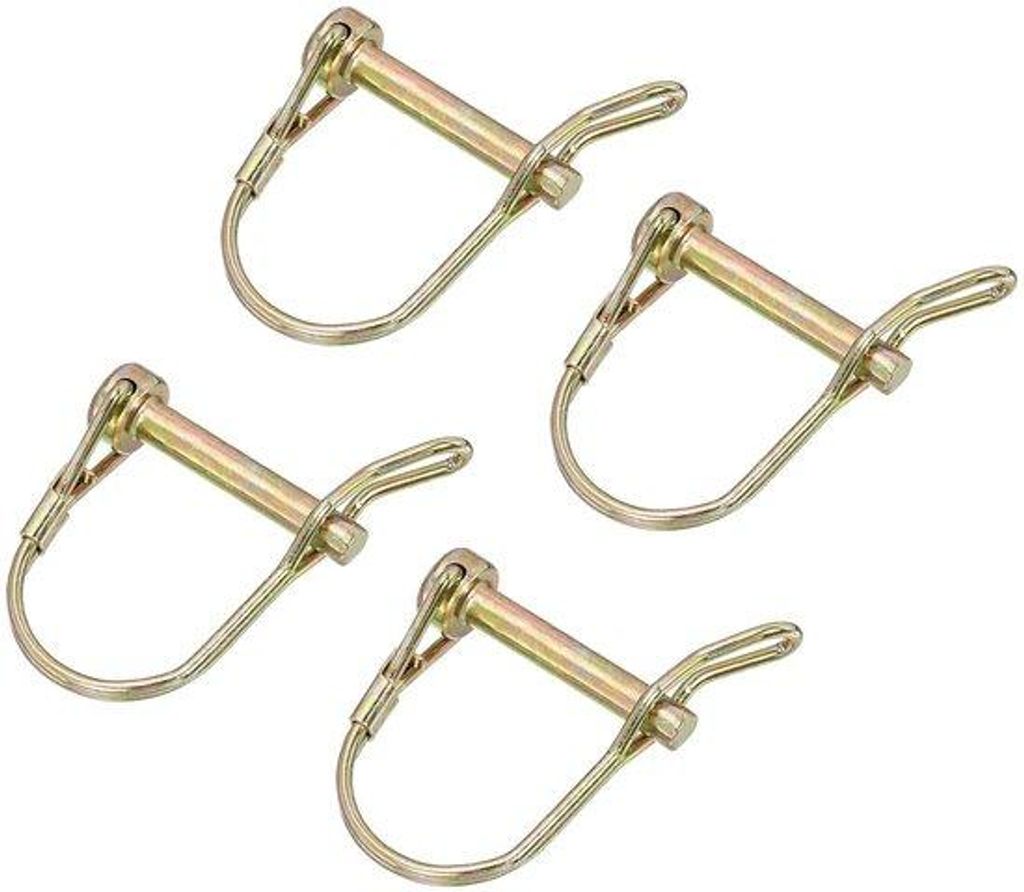 Set aus 4 Verriegelungsklammern für Boot, Kajak, Anhänger - 1/4 Zoll x 1-3/8 Zoll - Hebevorrichtung, PTO-Stift - Traktor, Fahrzeug - Goldfarben