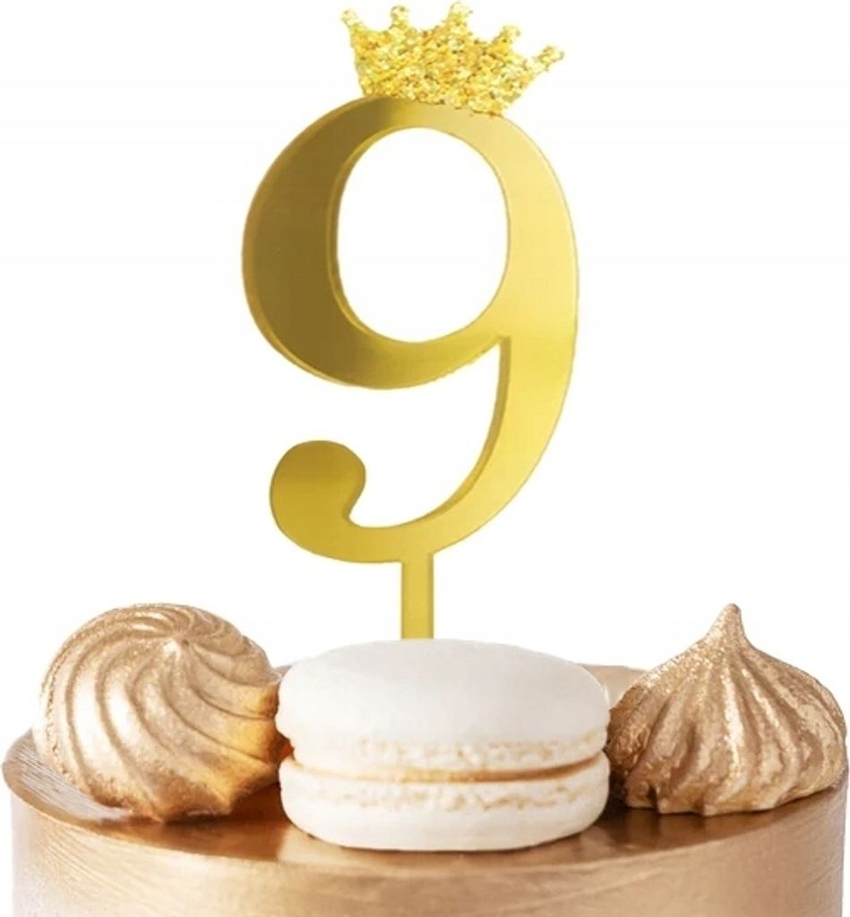 Nummer 9 Gold Spiegel Kuchen Topper Für Geburtstagsparty