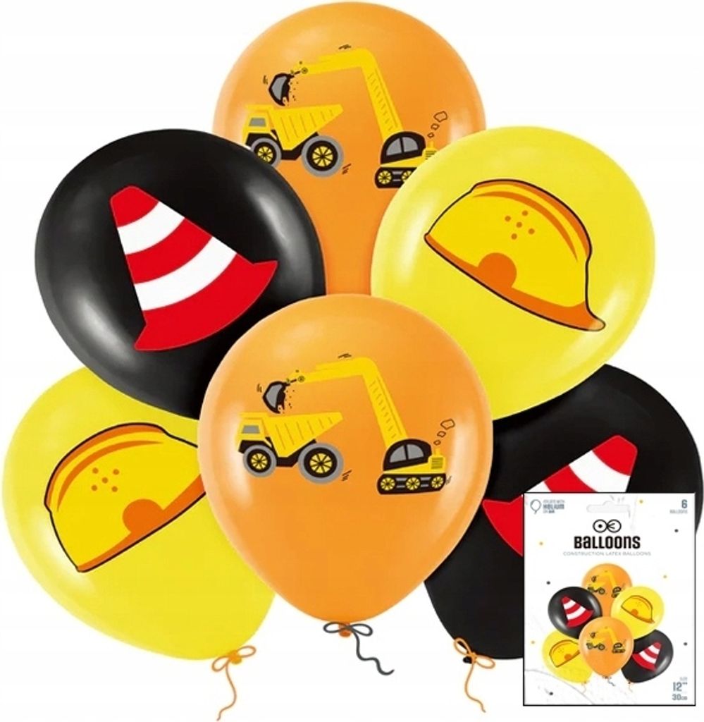 Set Di Palloncini Da Costruzione Con Stampa Casco Immagine del prodotto 
