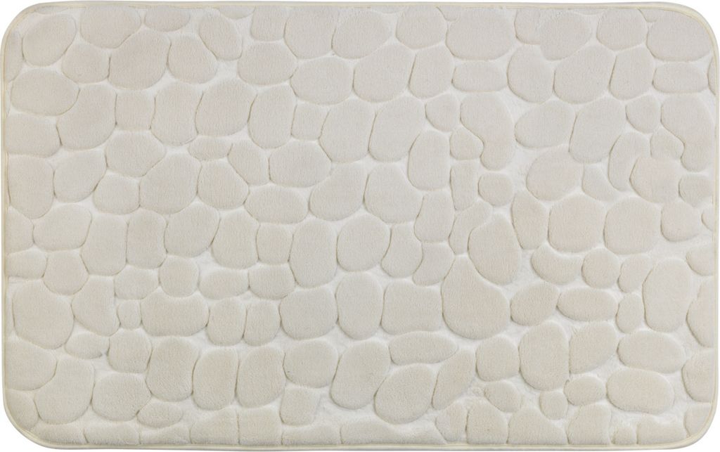 WENKO Badteppich Pebbles Beige Badematte 50x80 cm Badezimmer Teppich 80 x 50 cm