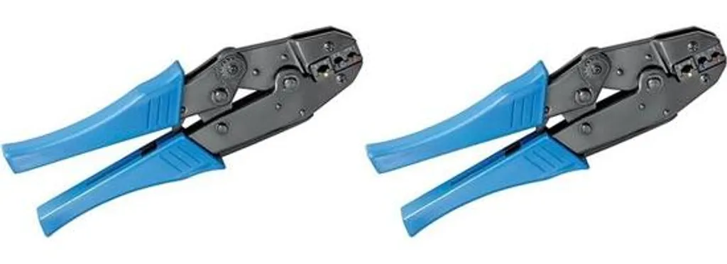 Sertisseuse de cosses isolées à cliquet 0,5-6 mm² bleue - Pack de 2