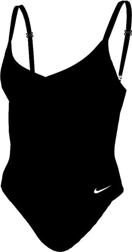 Nike Swim Essential V-neck Badeanzug Schwarz S Damen Schwarz S