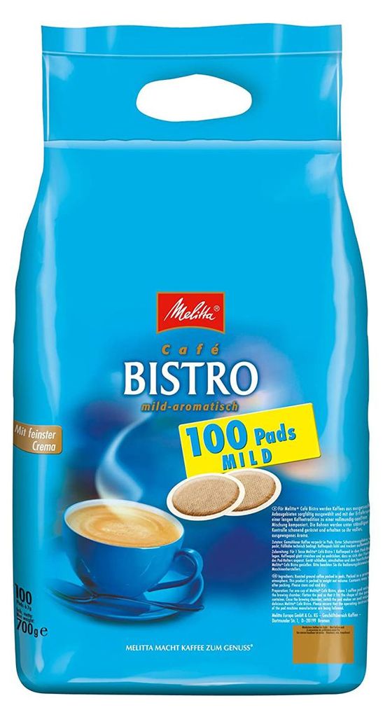Melitta Bistro Kávové polštářky jemně pražená káva 100 kusů Obrázek produktu 