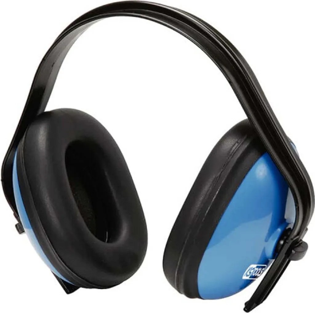 Casque antibruit KS Tools avec serre-tête rembourré et oreillettes bleues