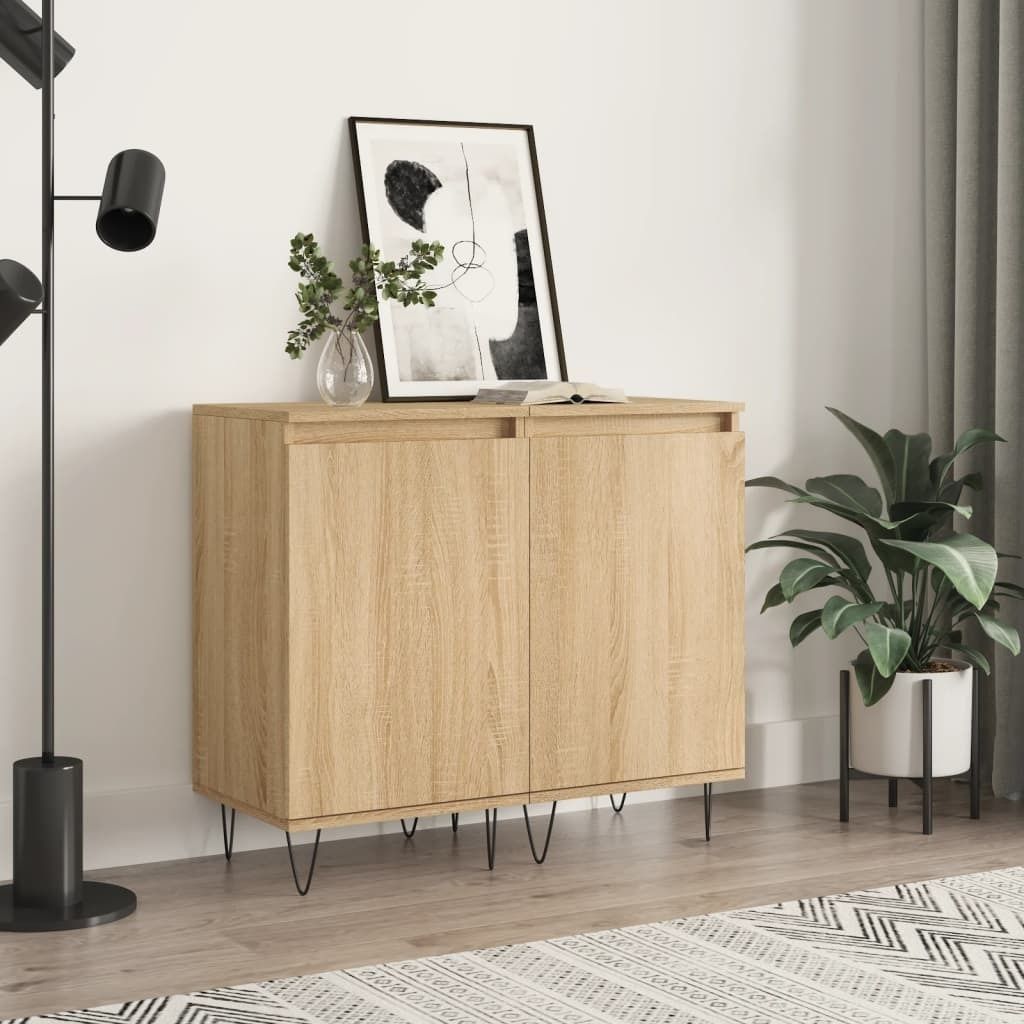 The Living Store Sideboards 2 Stk. Sonoma-Eiche 40x35x70 cm Holzwerkstoff